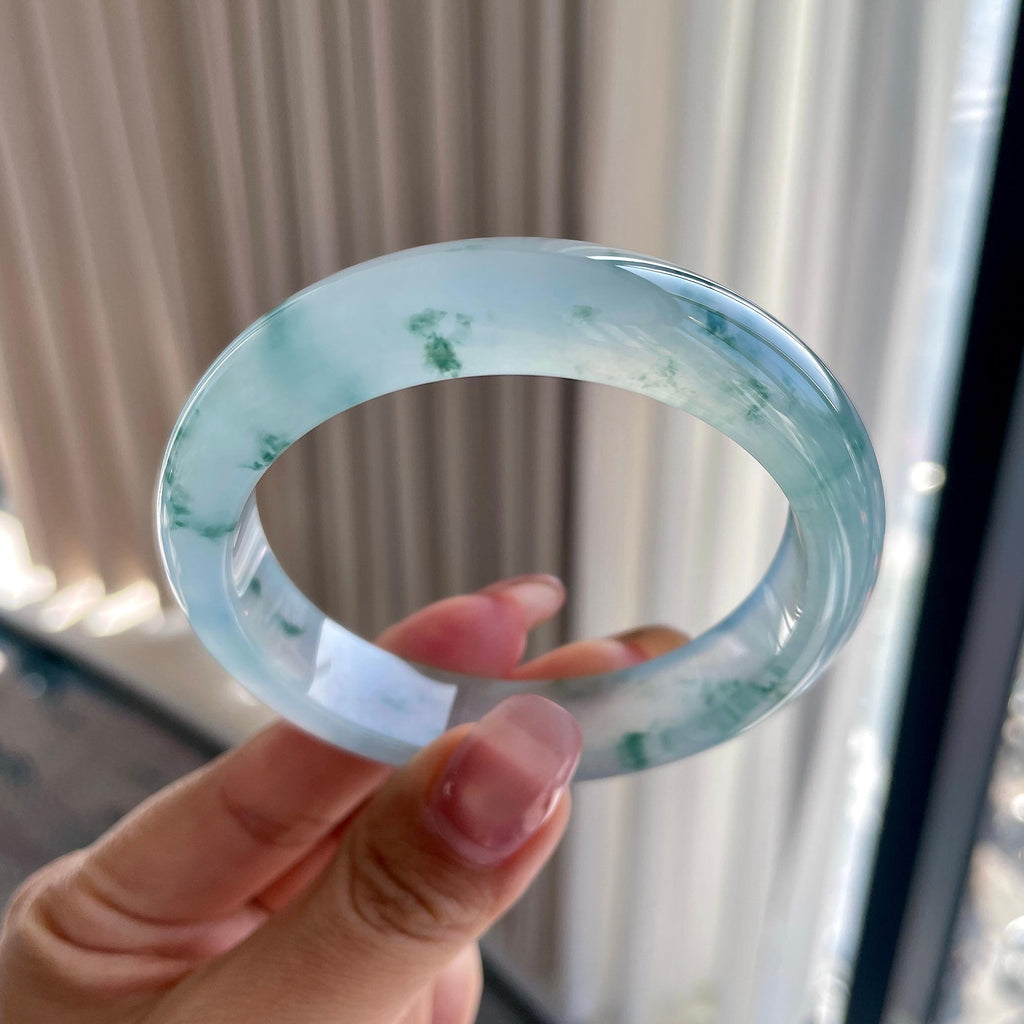 冰种飘花平安镯（56.8mm）（yc306460）