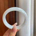 糯冰白月光翡翠平安镯（59.5mm）（yc268101）