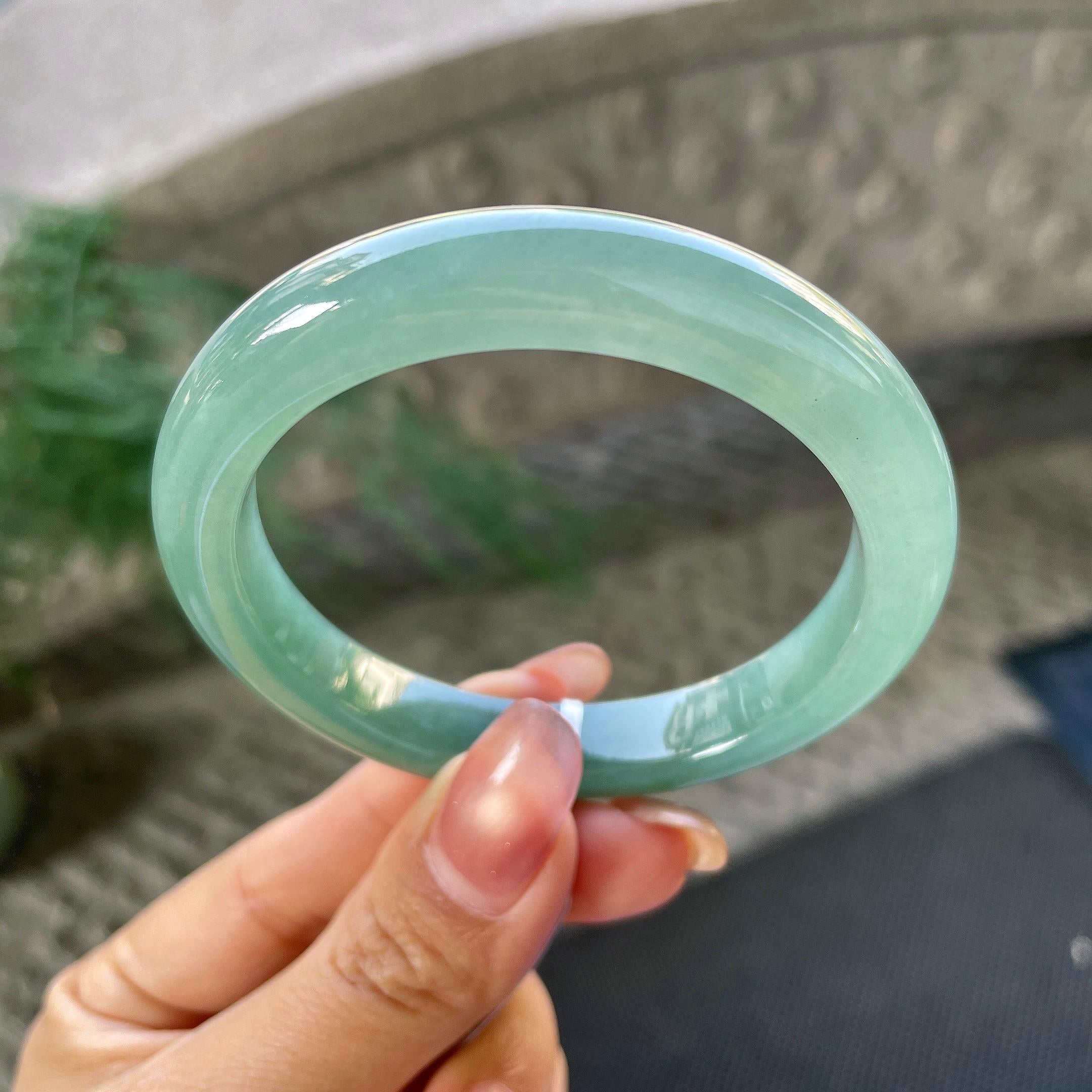 细糯种油青平安镯（54.3mm）（yc305679）