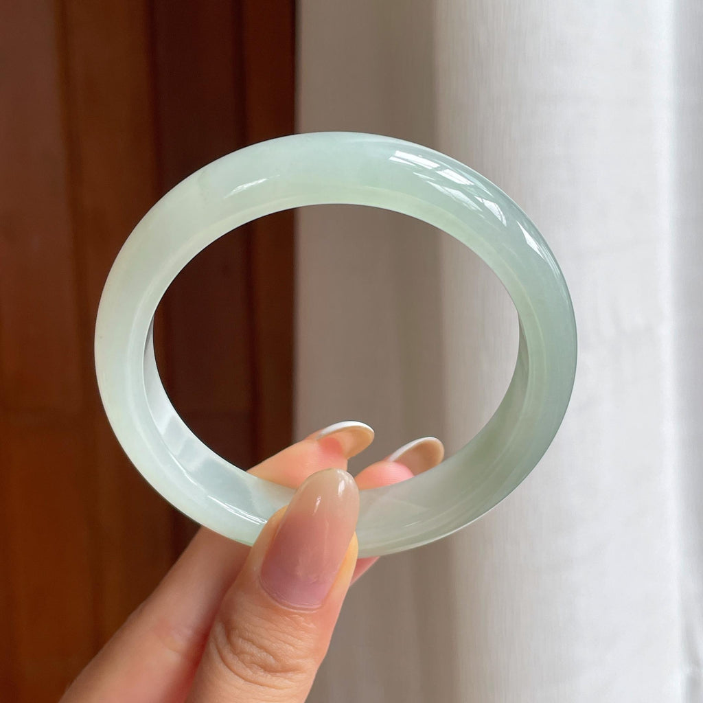糯冰晴底翡翠平安镯（56.5mm)（yc412185）