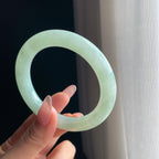 冰种晴底翡翠圆条手镯（57.8mm)（yc350481）