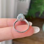 18k金钻镶冰种晴水蛋面戒指    天然缅甸A货翡翠（yc352963）