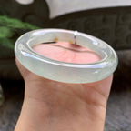 糯冰种飘红翡圆条手镯（57mm）（yc195348）