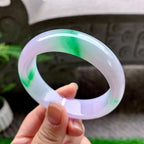 糯冰种春彩宽版轮胎手镯（58.5mm）（yc253001）