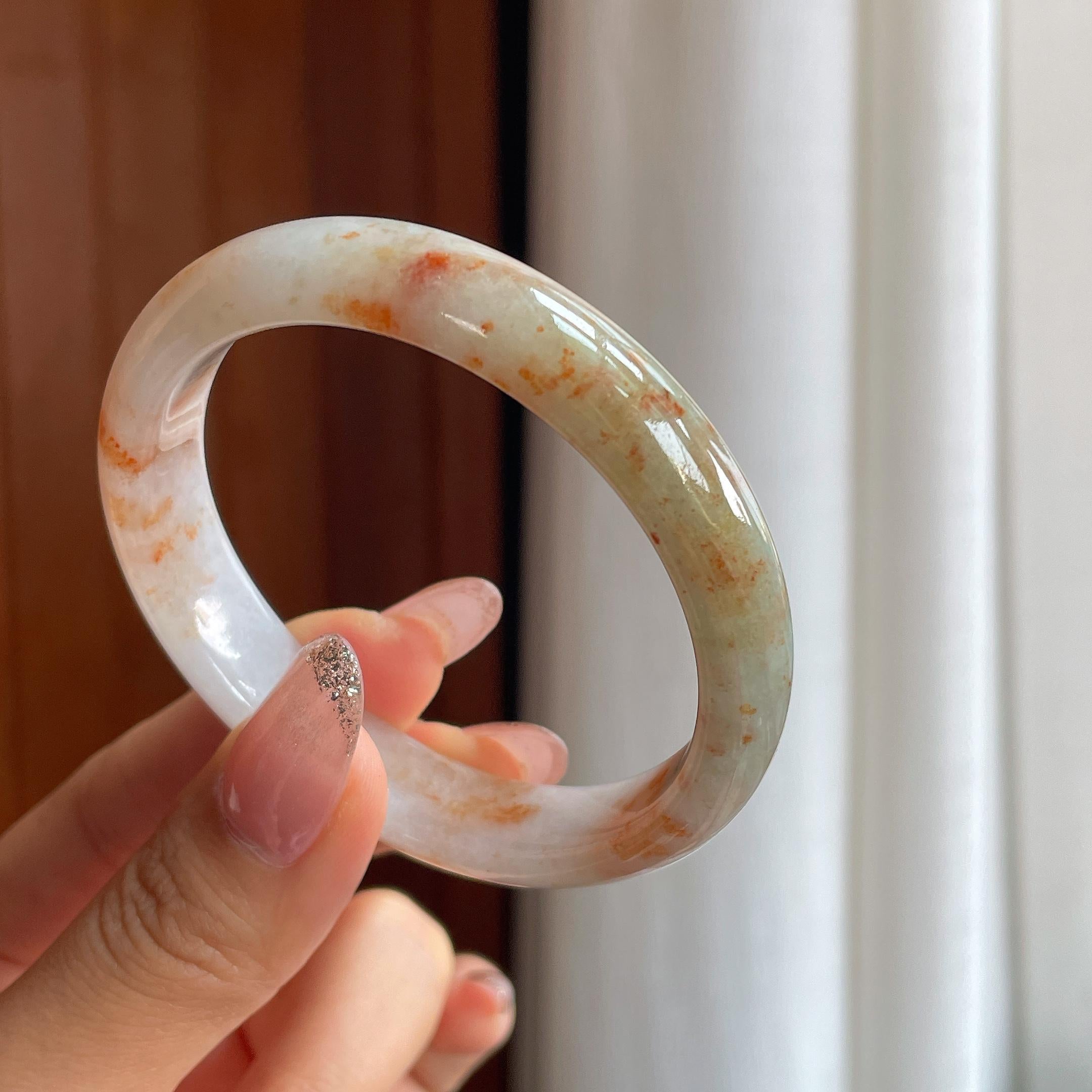 糯冰红翡特色翡翠贵妃镯（55.5mm）（yc354248）