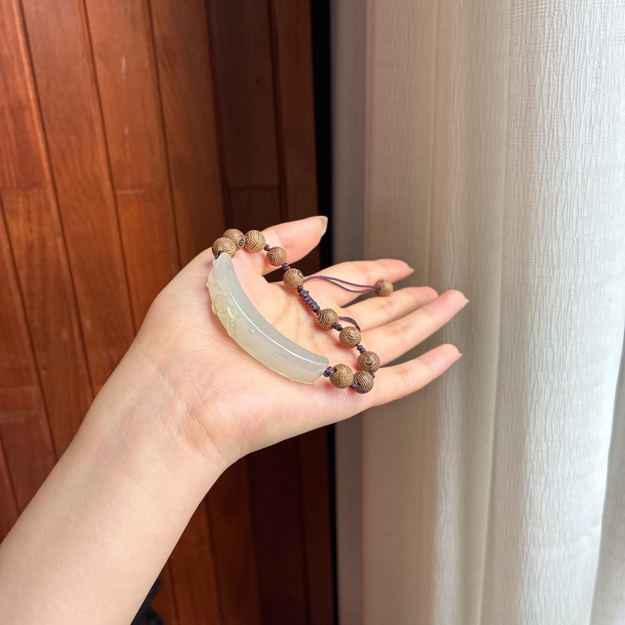 糯冰黄翡手牌 天然缅甸A货翡翠（yc455580）