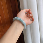 糯种飘花翡翠平安镯（56mm）（yc221949）