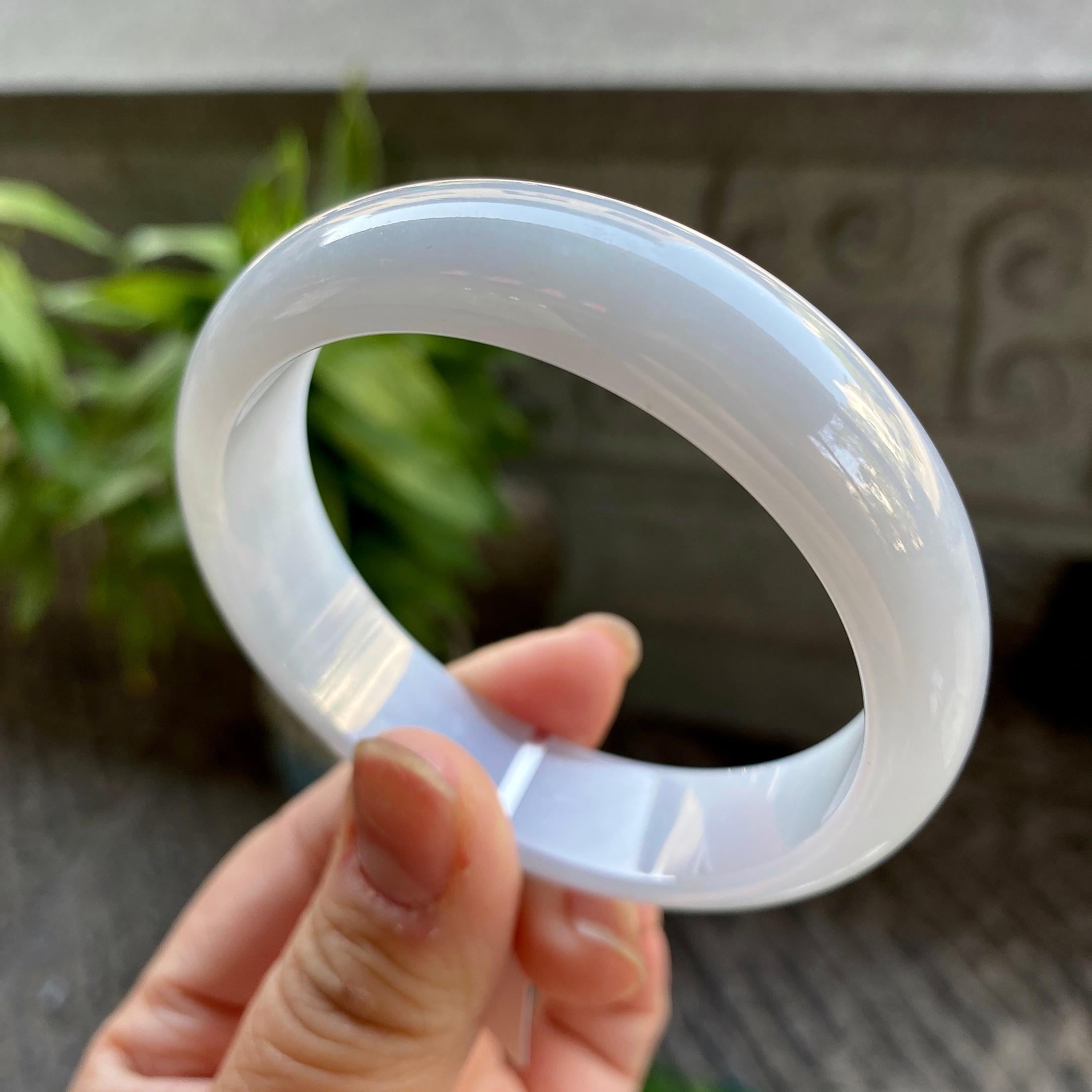 细糯种无色宽版轮胎手镯（57mm）（yc311025）