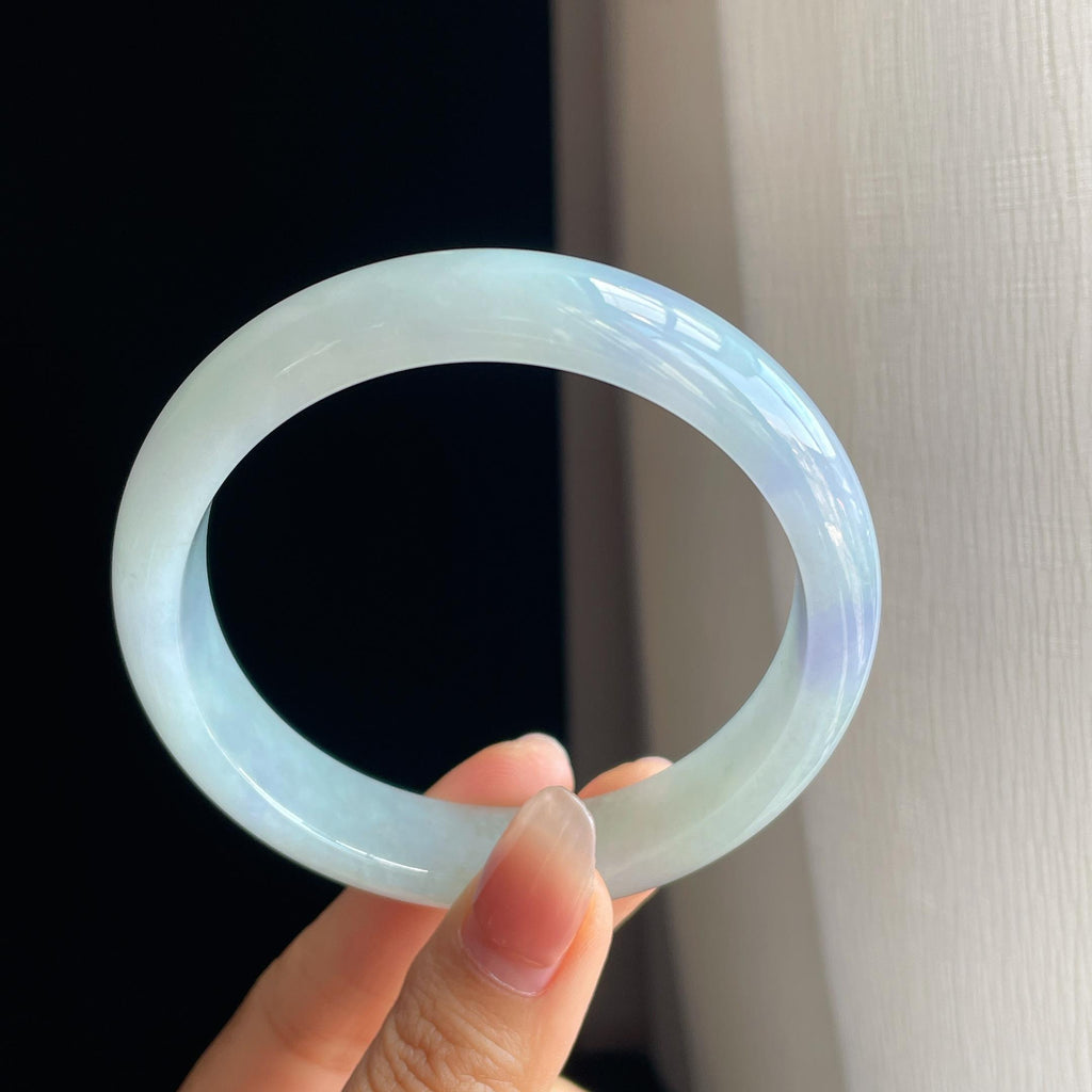 糯冰淡紫罗兰翡翠平安镯（62.5mm)（yc323779）