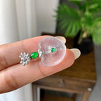 18K金钻镶冰种雪花棉爱心吊坠（yc248217）