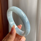 糯冰种紫罗兰翡翠平安镯（56mm）（yc194785）