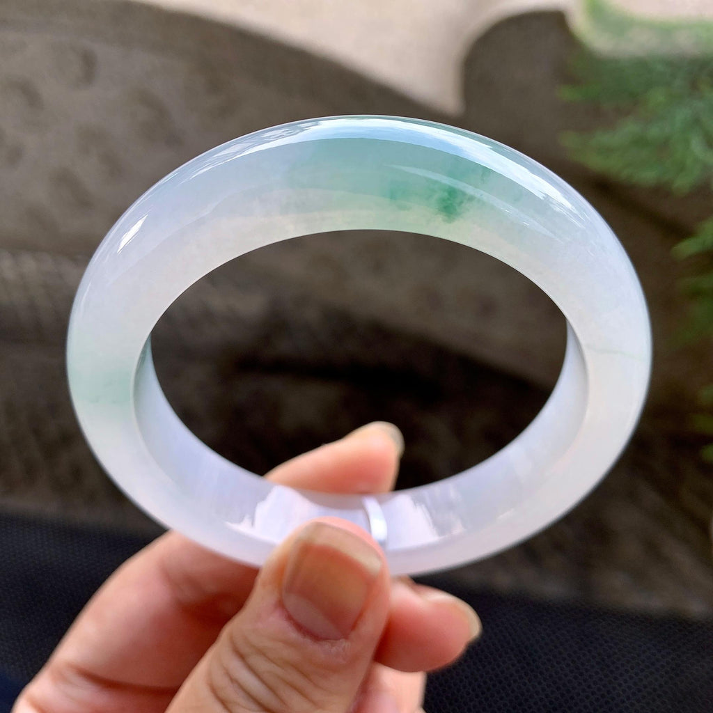 糯冰种飘花平安镯（54.7mm）（yc255594）