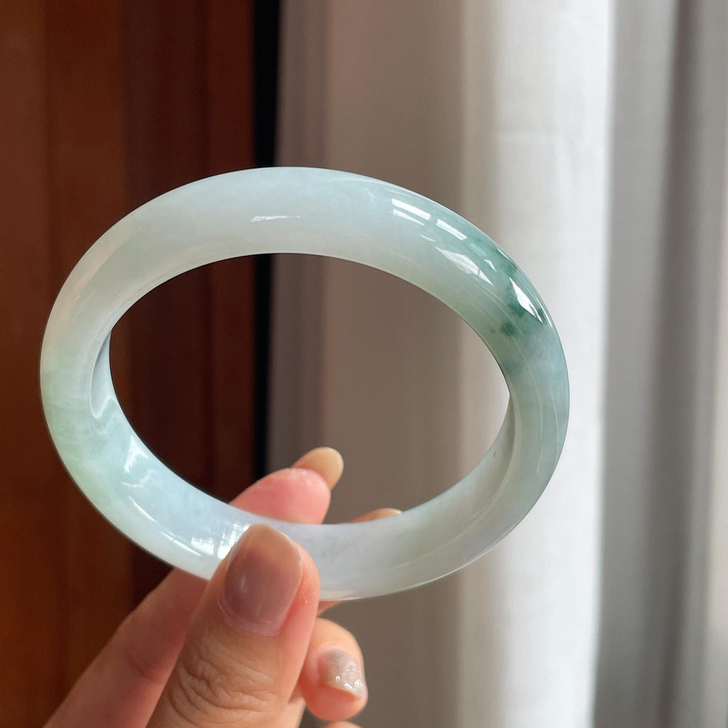 糯冰飘花翡翠平安镯(62.5mm)（yc415360）
