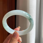 糯冰飘花翡翠平安镯(62.5mm)（yc415360）