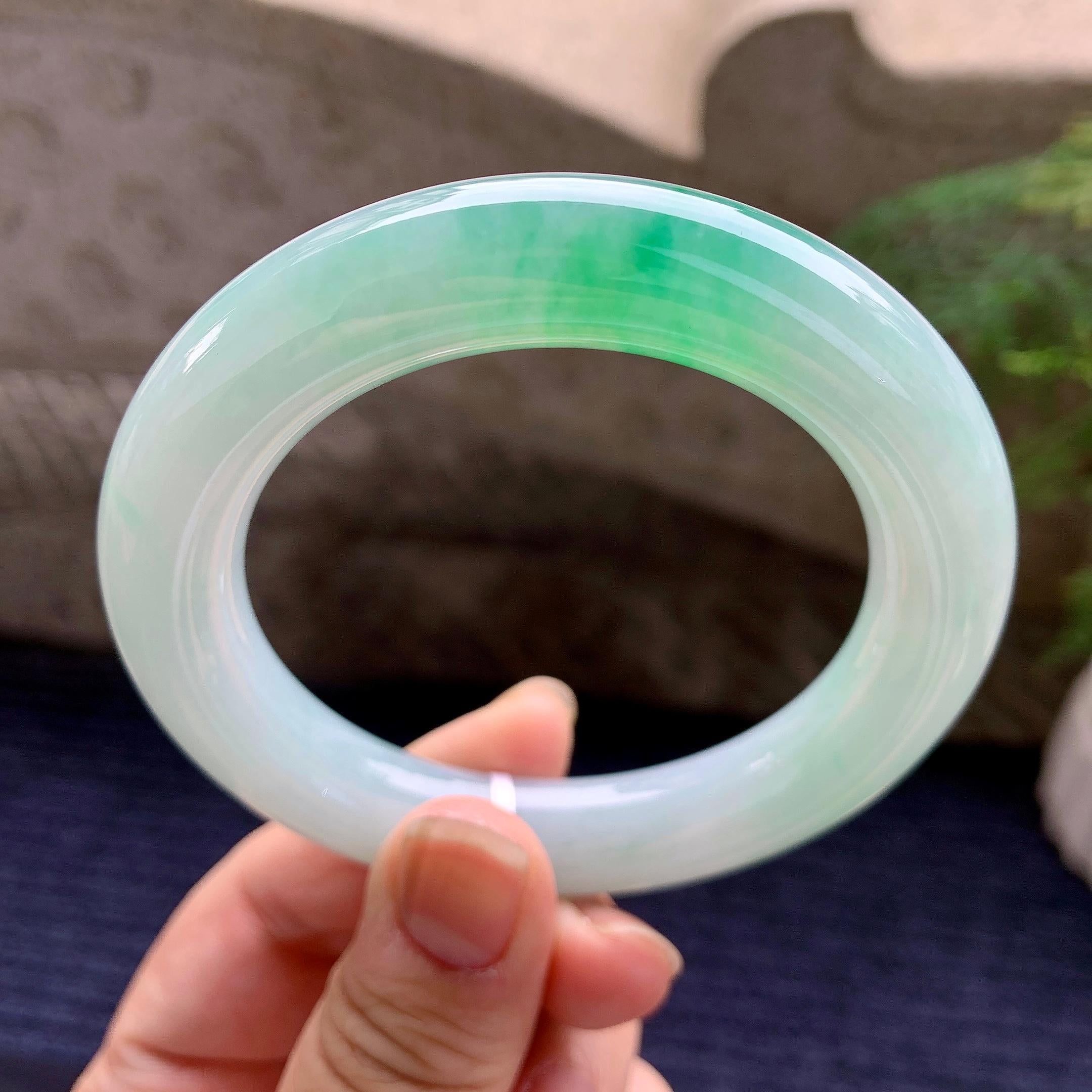 细糯种飘花圆条手镯（55.3mm）（yc267234）