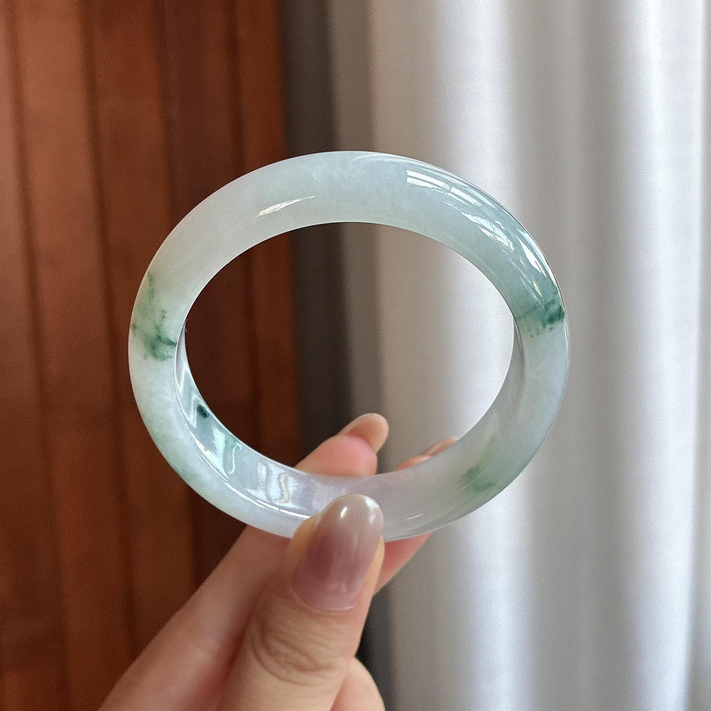 小圈口 糯冰飘花正圈平安镯 53圈（yc722144）