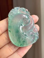 冰玻种飘花翡翠如意（yc431082）