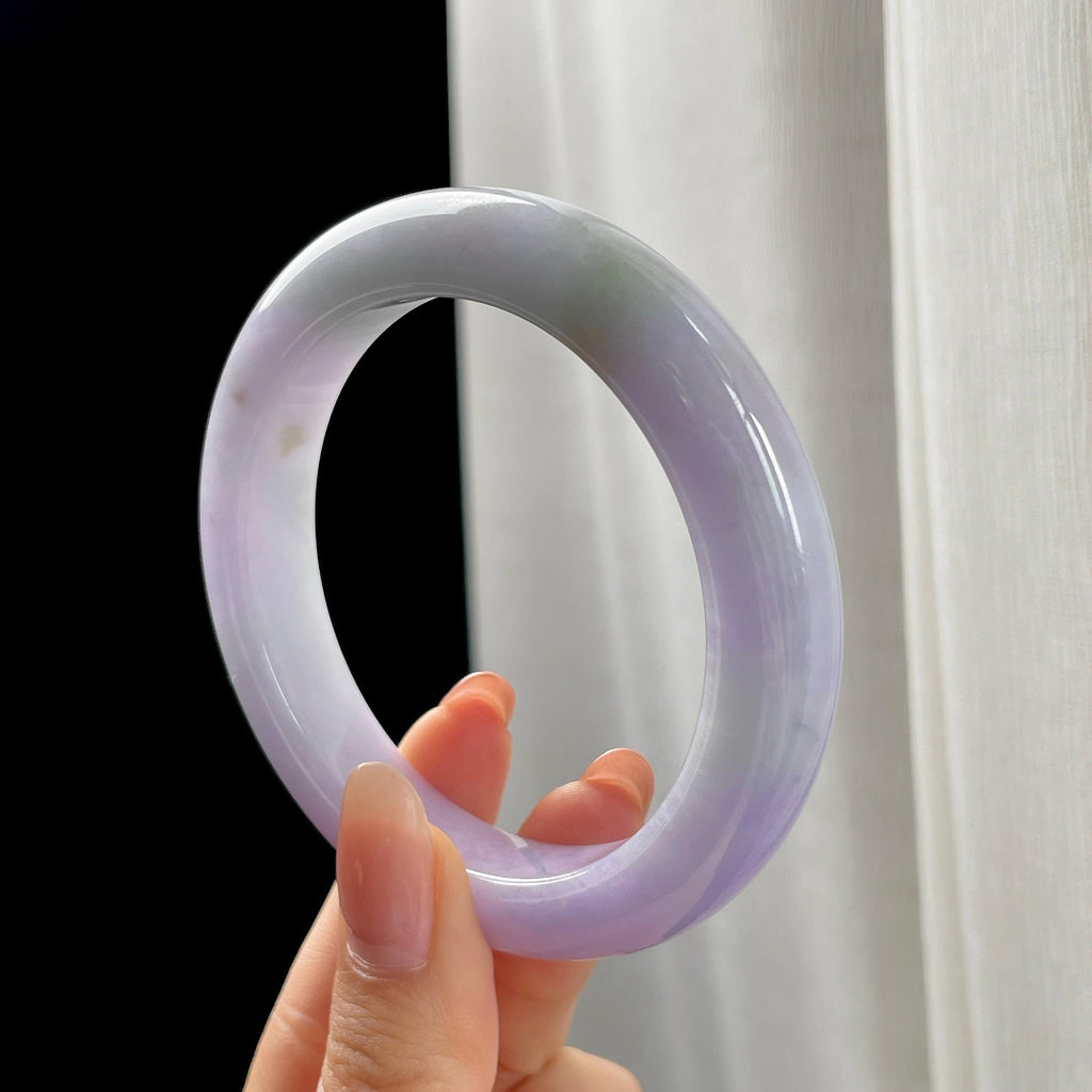 糯冰春带彩翡翠平安镯（58mm)（yc348962）