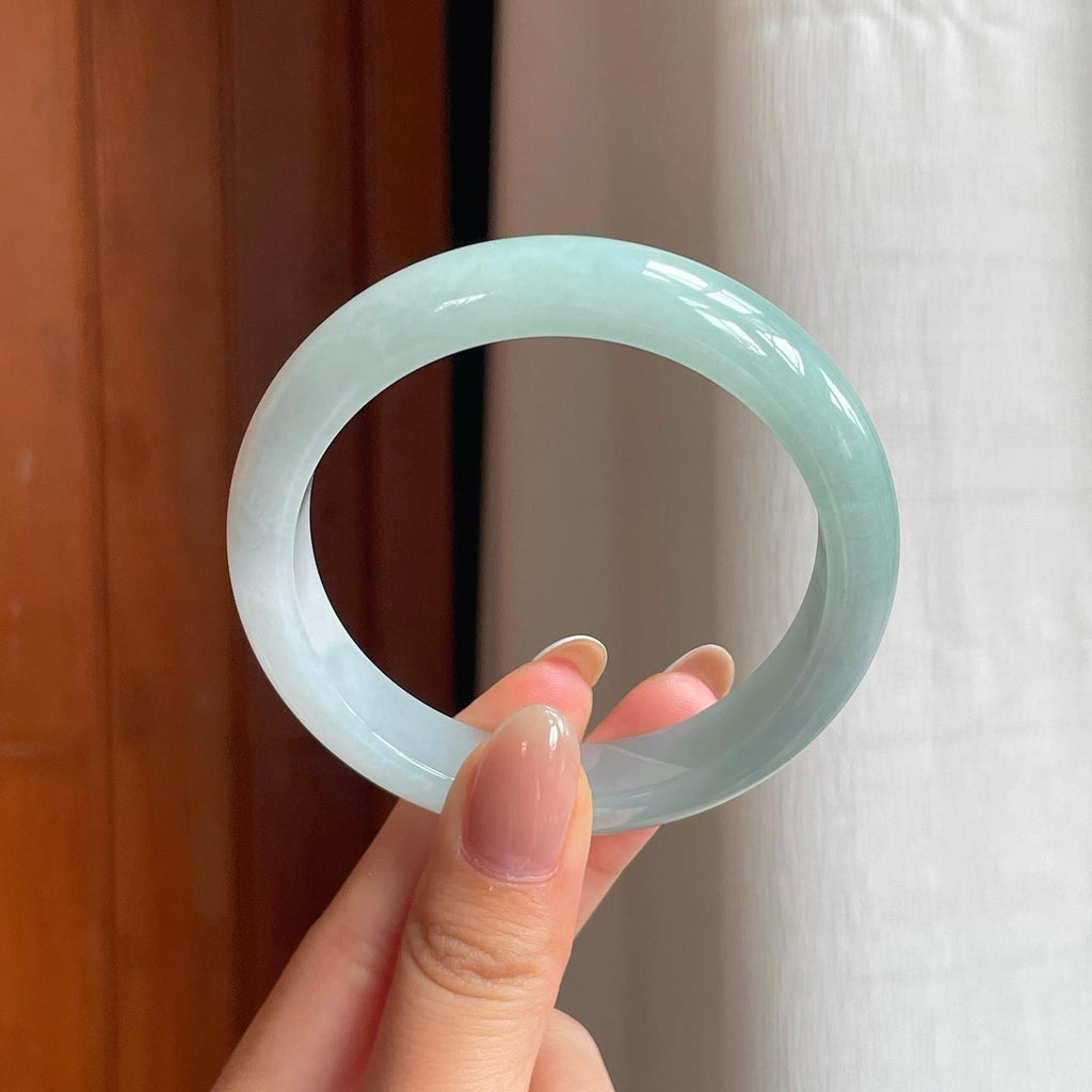 糯冰晴底翡翠平安镯（56.3mm)（yc378063）
