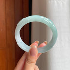 糯冰晴底翡翠平安镯（56.3mm)（yc378063）