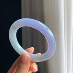 糯冰春带彩翡翠圆条手镯（54mm)（yc389543）