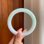糯冰淡晴底翡翠圆条手镯（55mm）（yc376692）