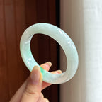 细糯种带色正圈平安镯 53圈 天然缅甸A货翡翠（yc455093）