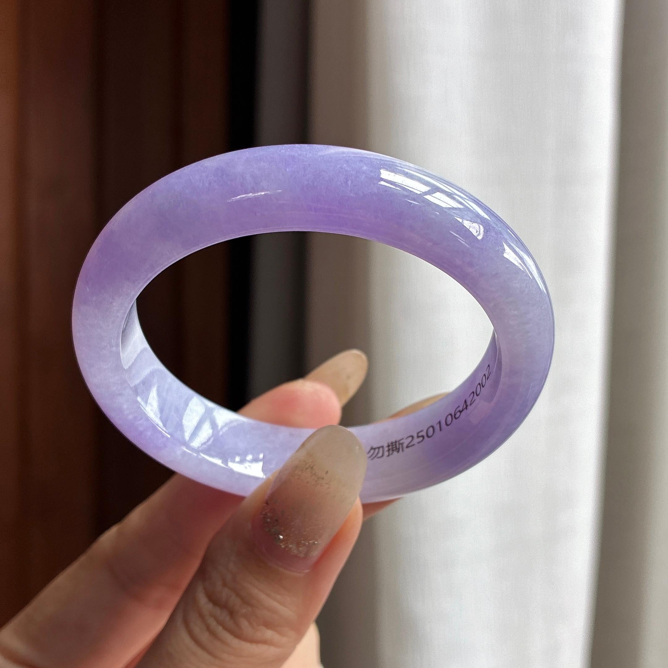 糯冰紫罗兰贵妃镯 52圈 天然缅甸A货翡翠（yc522246）