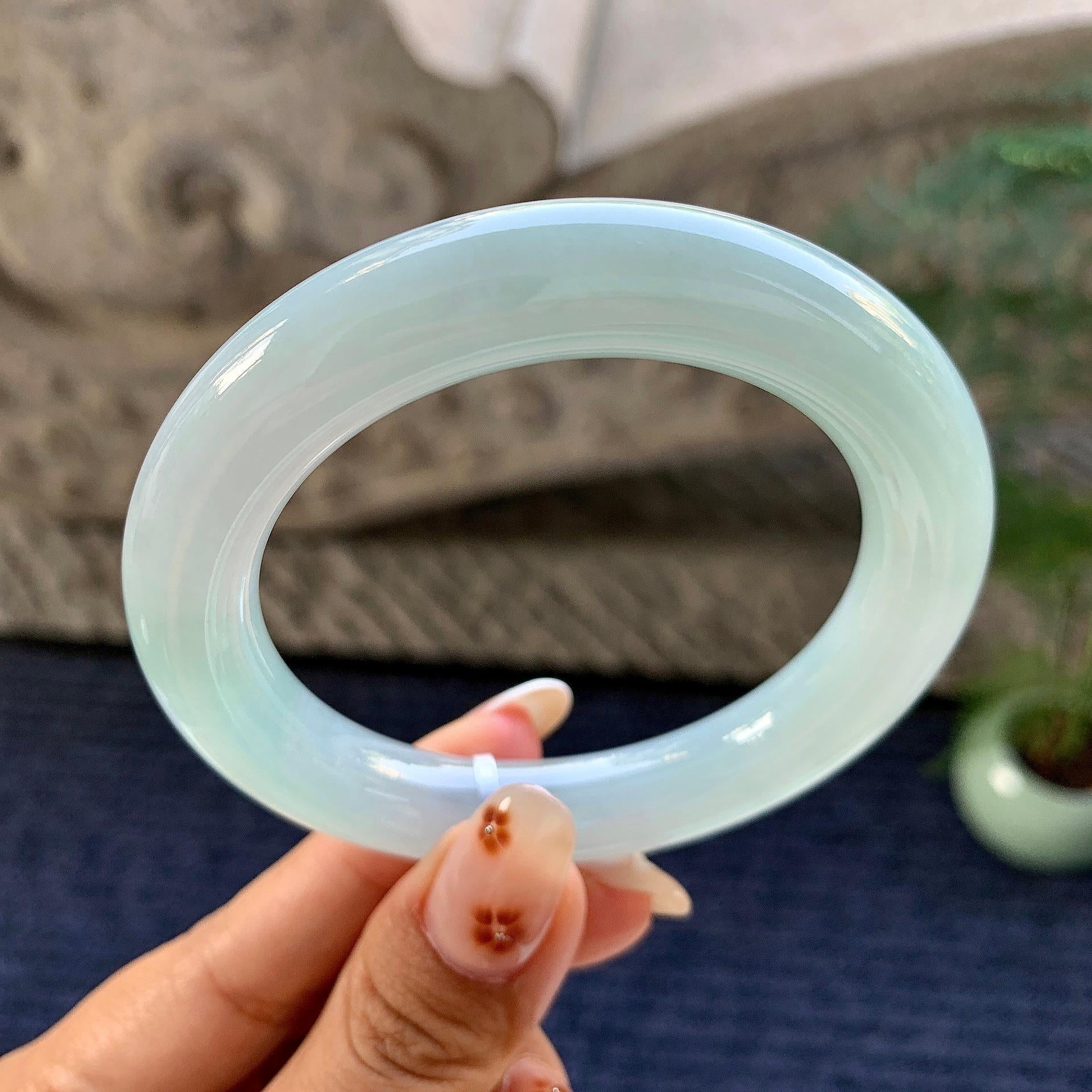 细糯种带底色圆条手镯（55mm）（yc249448）