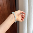 糯冰白色翡翠珠串手串天然缅甸A货翡翠（yc438513）