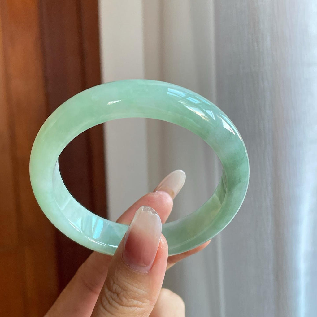 糯冰晴底翡翠平安镯（55.5mm）（yc274435）