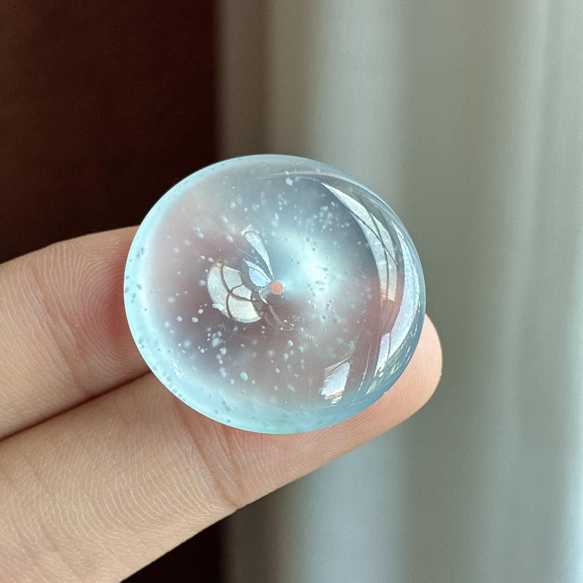冰玻种雪花棉平安扣挂件（yc746794）