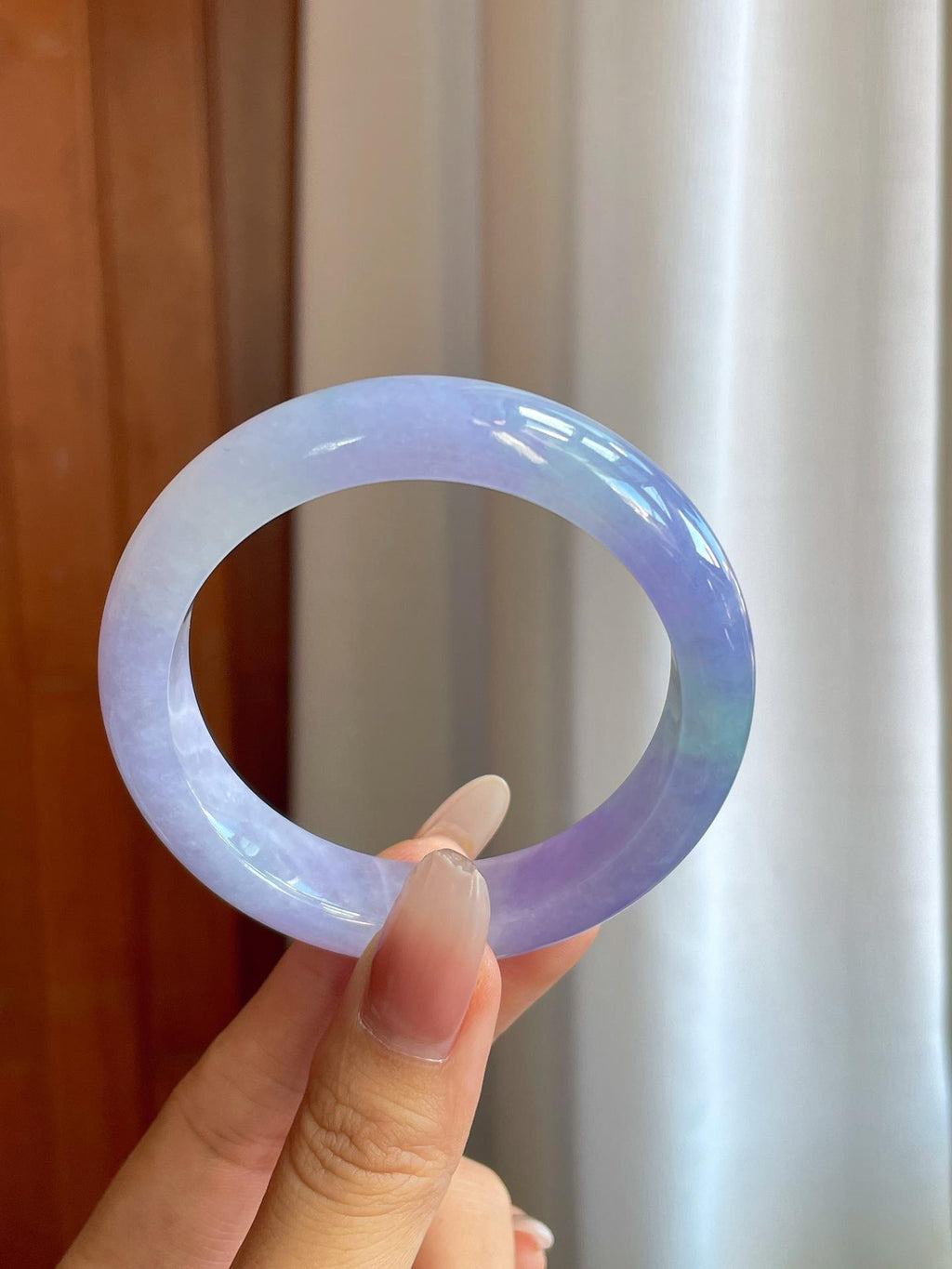 糯冰淡椿紫罗兰翡翠平安镯（55mm）（yc268249）