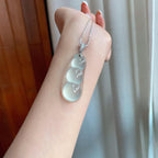 18k金扣头冰种雪花棉晴底翡翠豆子（yc389599）