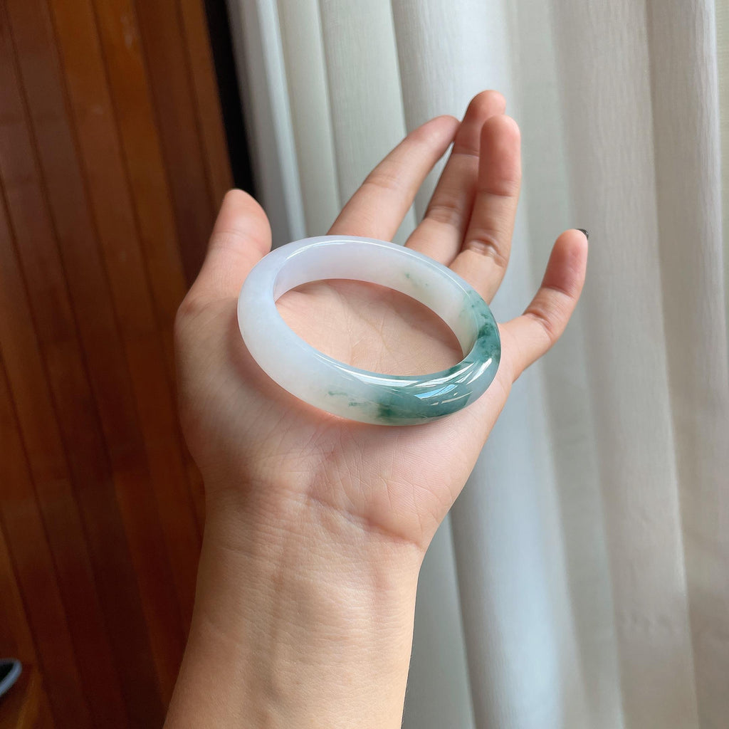 糯冰飘花翡翠平安镯（53.7mm）（yc285993）