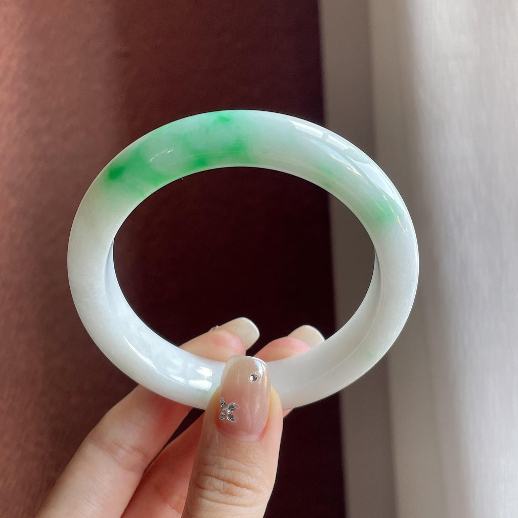 糯冰带色正圈平安镯 56圈（yc759994）