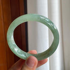 糯冰湖水绿翡翠平安镯（58mm）（yc221935）