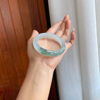 冰种飘花翡翠平安镯（56mm）（yc312874）
