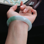 糯冰飘花翡翠手镯（58mm）（yc016517）