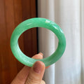 糯冰果绿翡翠平安镯（53.7mm）（yc278726）