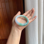 糯冰半山半水特色翡翠平安镯（54.5mm）（yc389555）