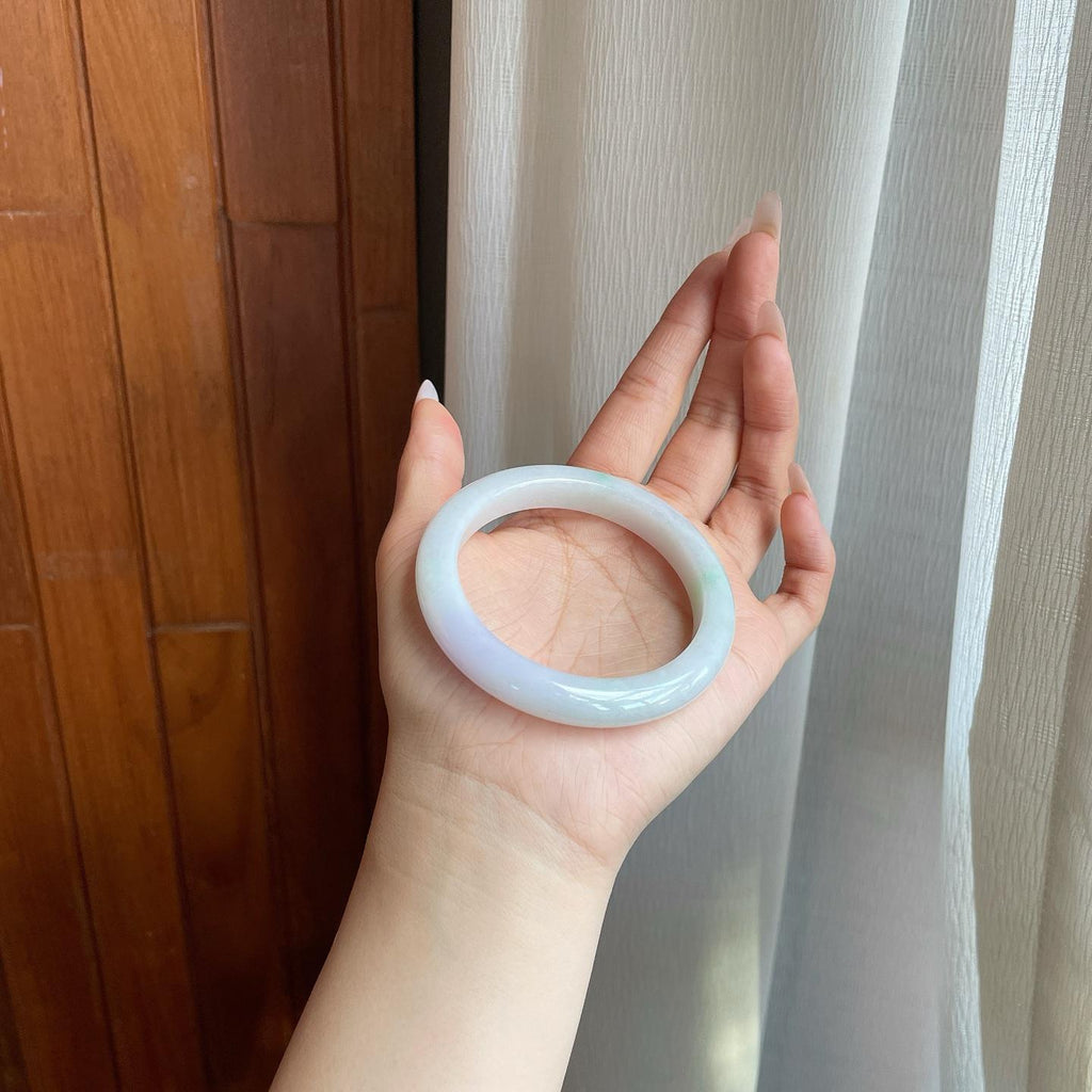 细糯冰淡椿彩翡翠平安镯（56.5mm）（yc283244）