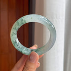 冰种水墨花 飘花翡翠平安镯（53mm）（yc404785）