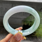 细糯种飘花正圈平安镯56圈       天然缅甸A货翡翠（yc387393）