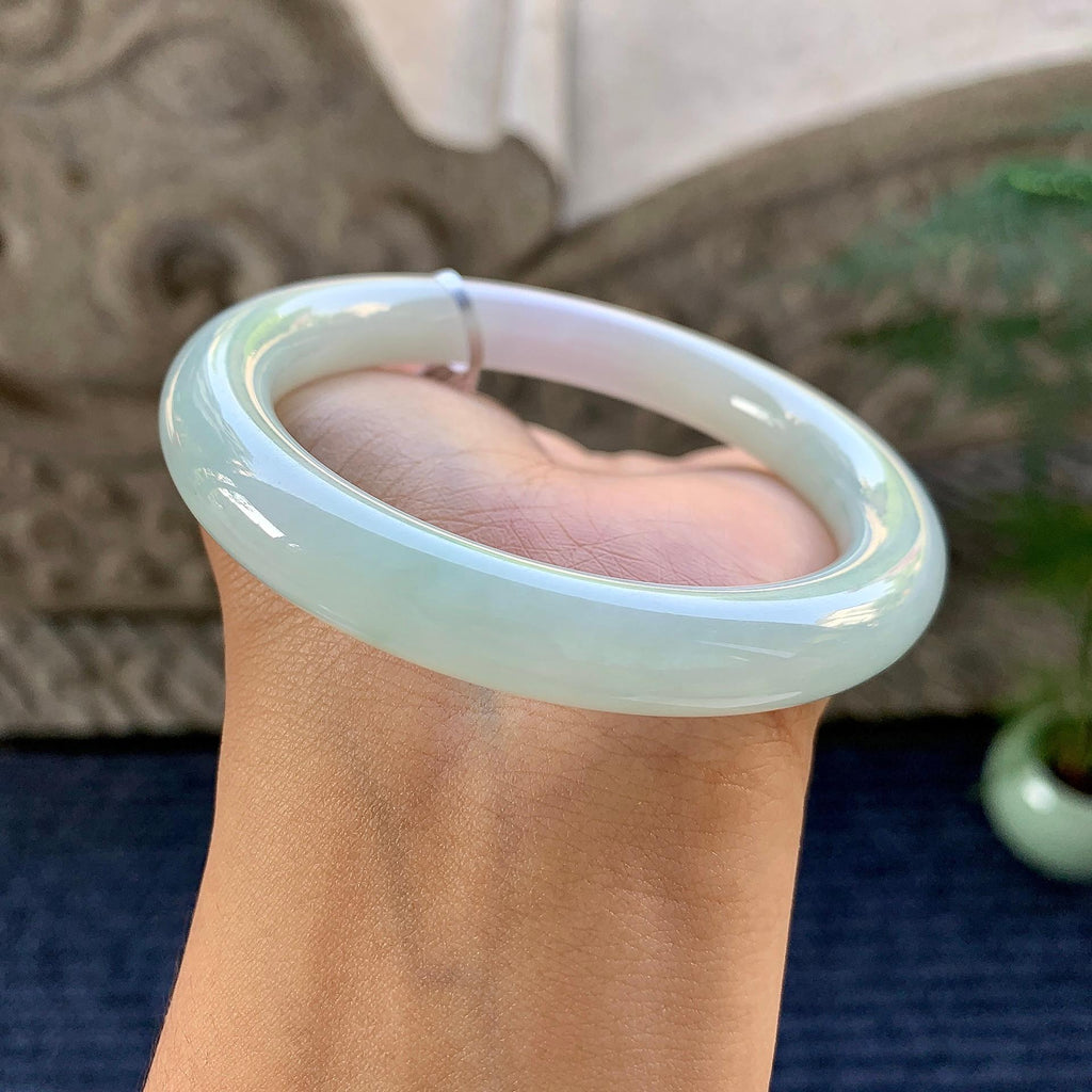 细糯种淡春彩圆条手镯（58.8mm）（yc249451）