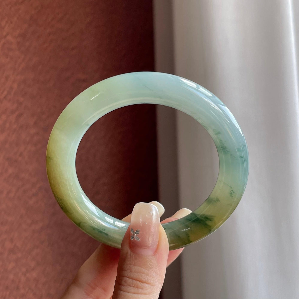 糯冰黄翡圆条手镯 53圈（yc780470）