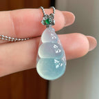 18k金扣头冰种晴底翡翠豆子（yc363634）