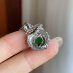 18k金镶冰种满绿翡翠无事牌（yc246209）