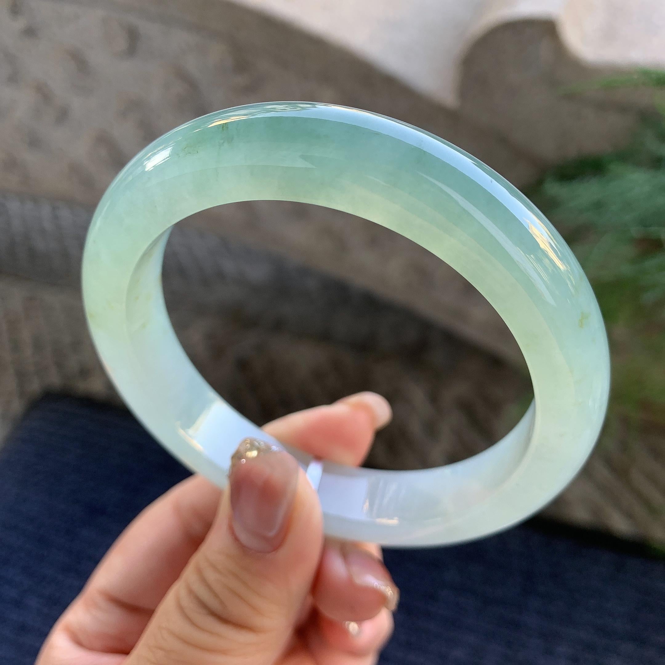 糯冰种晴水洒金平安镯（61mm）（yc294660）