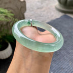 糯冰种晴水飘花圆条手镯（58.3mm）（yc196527）